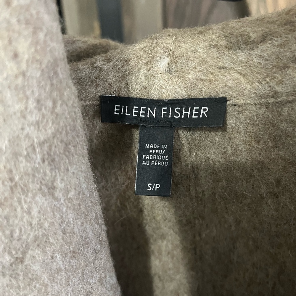 Eileen Fisher Gray and Tan Open Front Coat - Picture 2 of 5